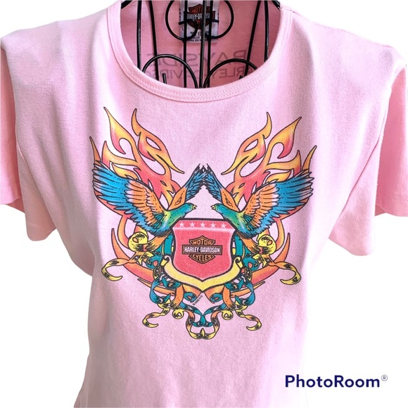 Harley Davidson Short Sleeve Graphic Tee Shirt Bayside Harley - Picture 3 of 9